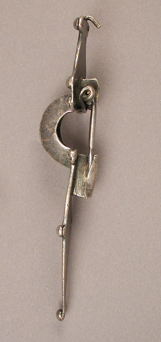 Bow Brooch, Silver with gilding and niello, Germanic