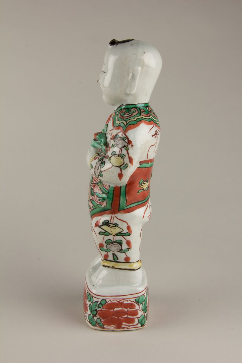 Figure of a Boy, Porcelain with famille verte enamels, China