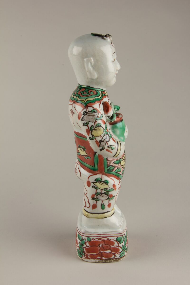 Figure of a Boy, Porcelain with famille verte enamels, China