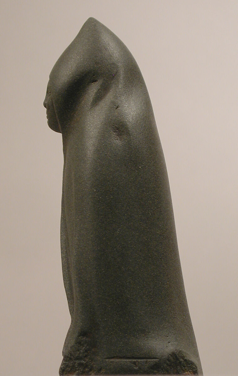 Statuette, Hooded Figure, Dark Green Sandstone, Celtic