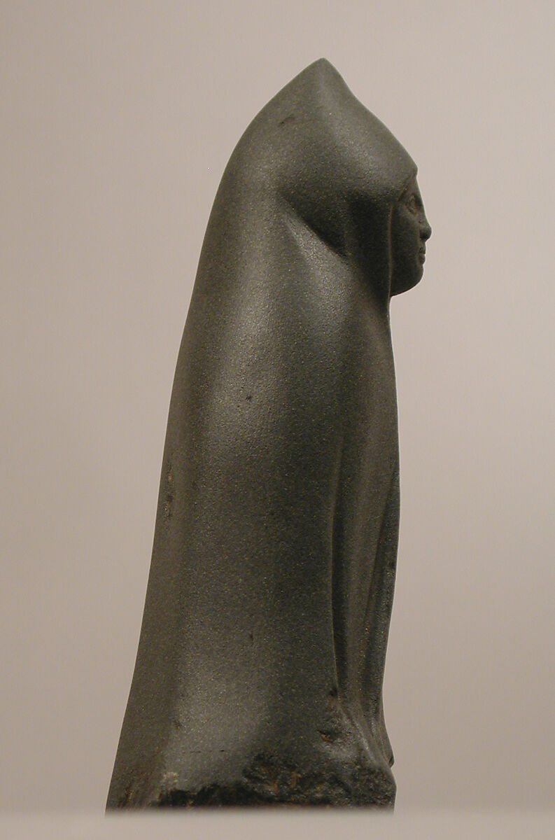 Statuette, Hooded Figure, Dark Green Sandstone, Celtic
