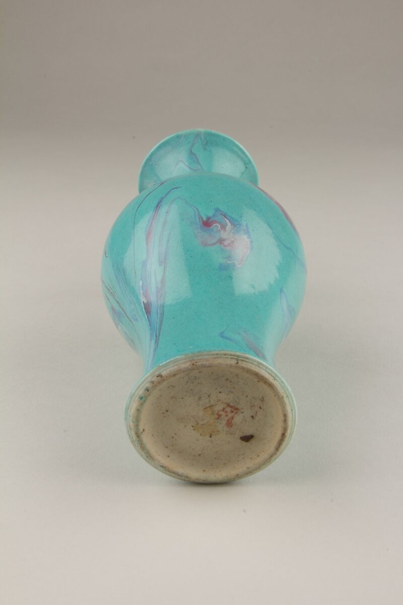 Vase, Porcelain with marbled glaze, China