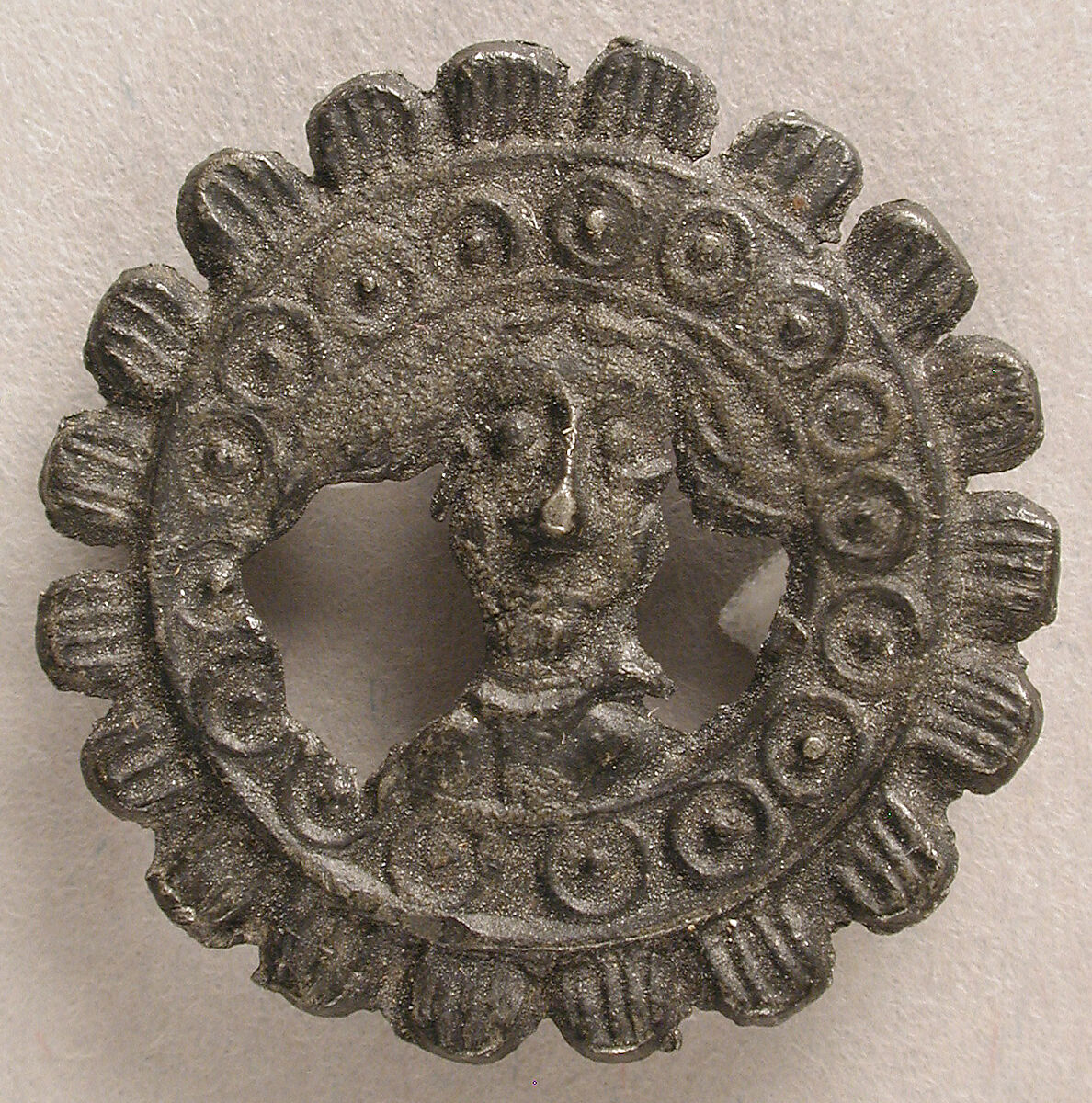 Badge with Head of John the Baptist, Tin/lead alloy, British 