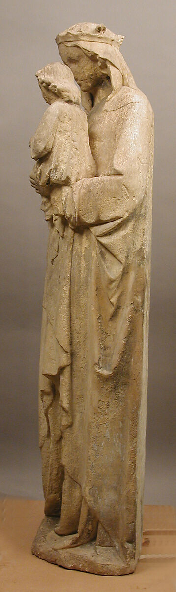 Virgin and Child, Attributed to Alexander of Abingdon (British, active 1291–1317), Caen Limestone, British