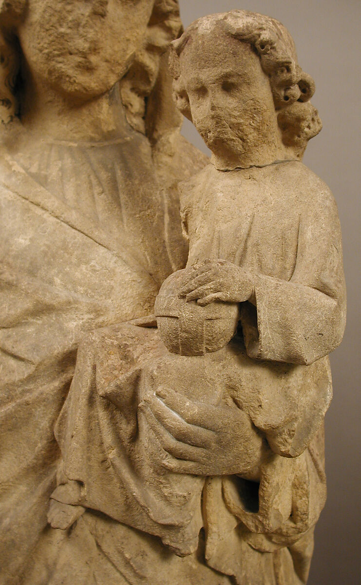 Virgin and Child, Attributed to Alexander of Abingdon (British, active 1291–1317), Caen Limestone, British