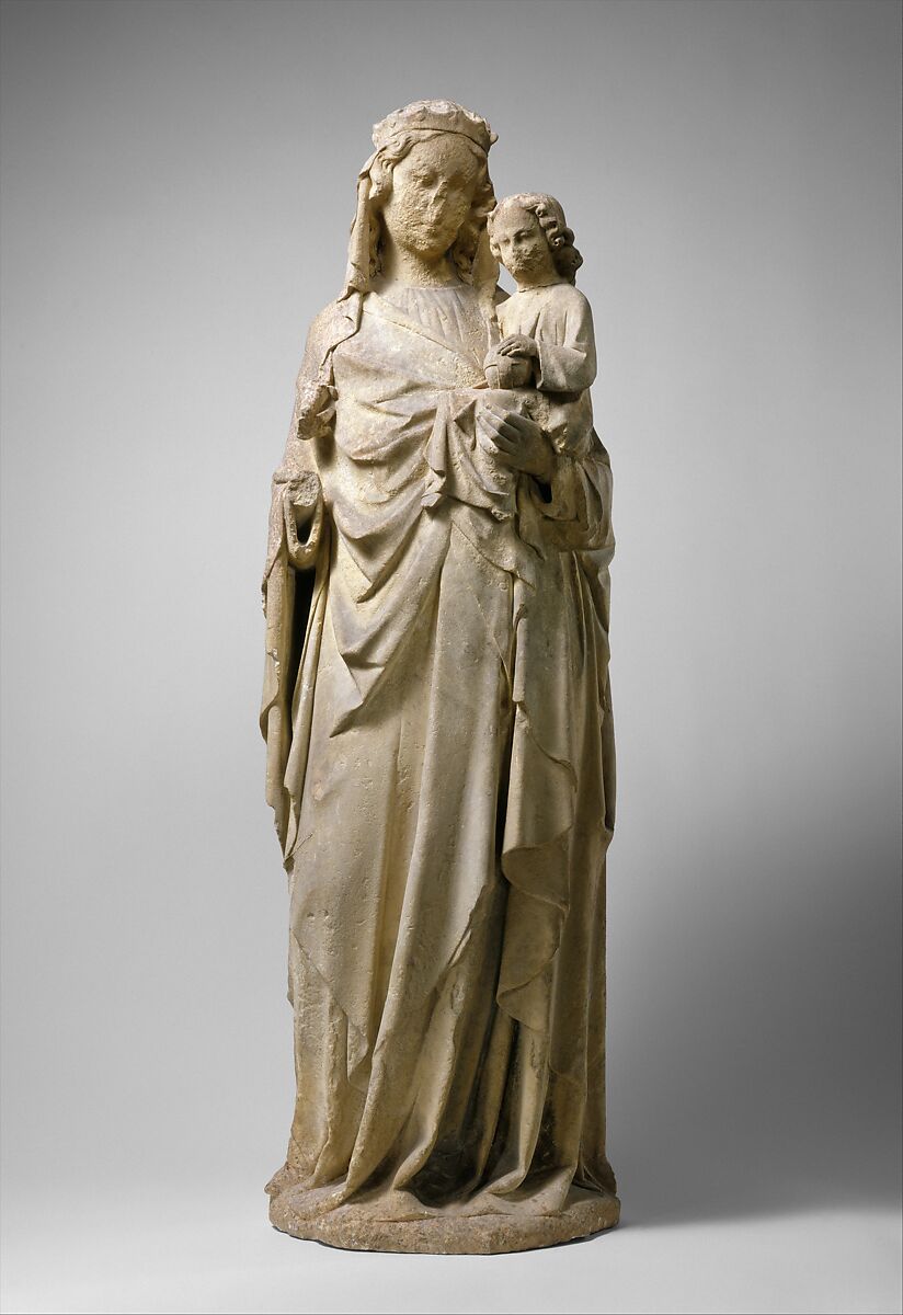 Virgin and Child, Attributed to Alexander of Abingdon (British, active 1291–1317), Caen Limestone, British 