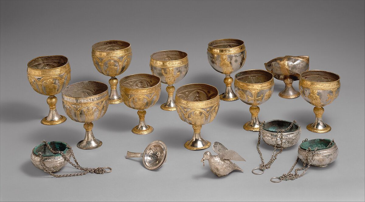 The Attarouthi Treasure, Silver, silver-gilt, Byzantine 