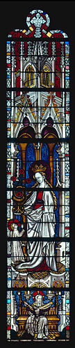 Saint Dorothea with Jesus and a Basket of Roses, and with the Trinity below (from a series with The Virgin Mary and Five Standing Saints)