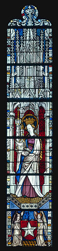 Saint Barbara Holding a Tower, with the Arms of the City of Maastrict below (from a series with The Virgin Mary and Five Standing Saints)