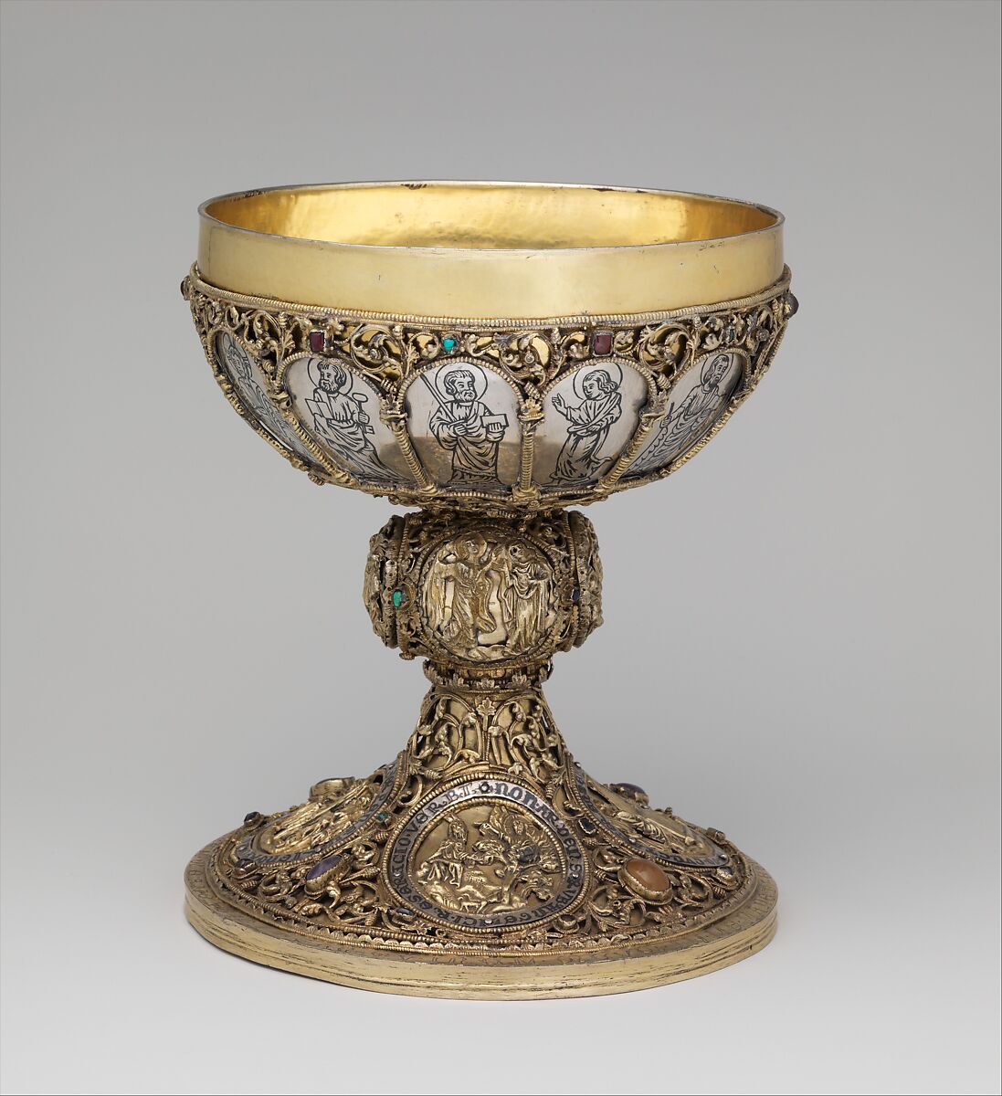 Chalice, Silver, gilded silver, niello, and jewels, German