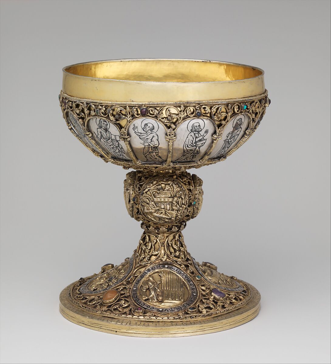 Chalice, Silver, gilded silver, niello, and jewels, German