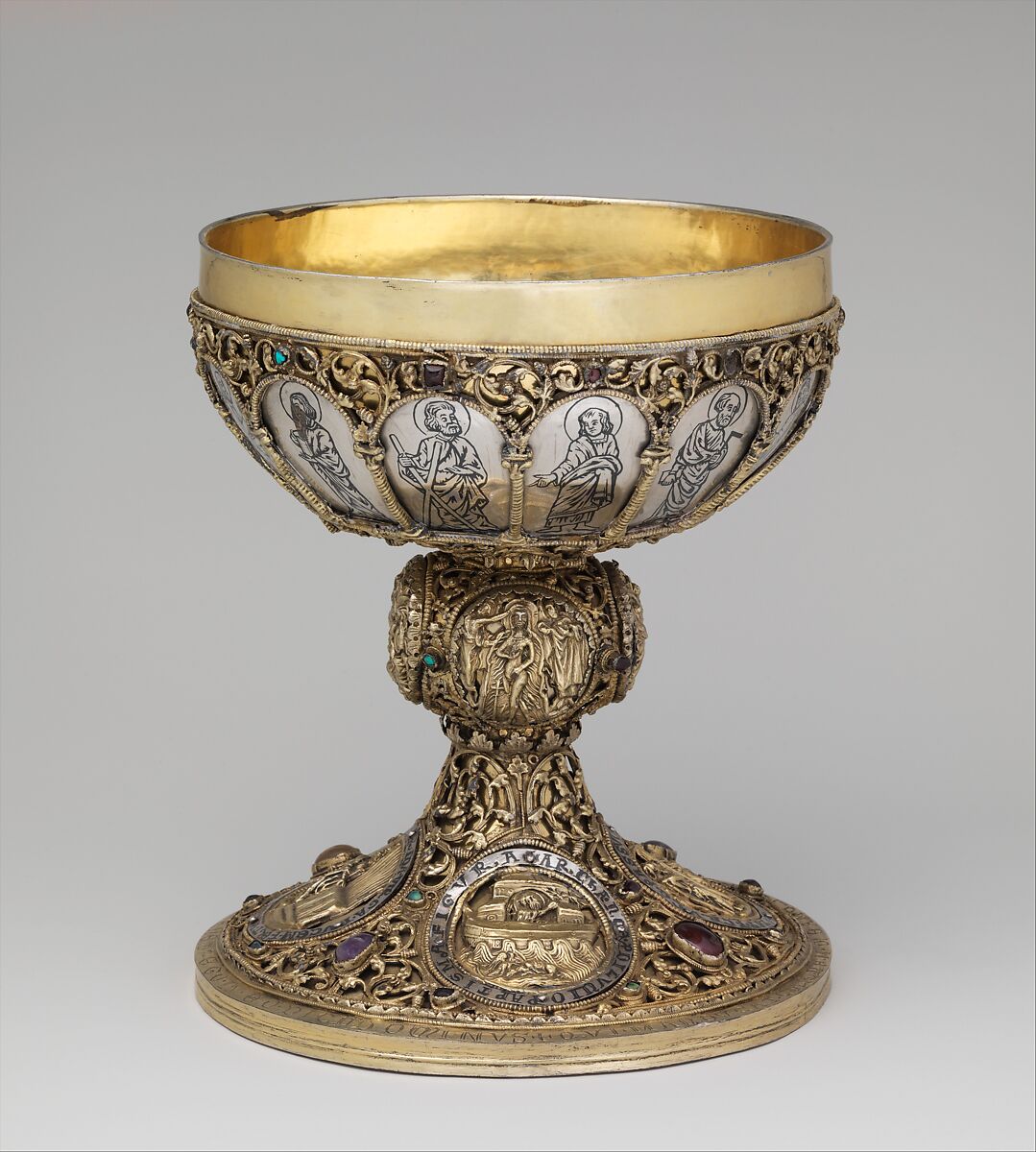 Chalice, Silver, gilded silver, niello, and jewels, German