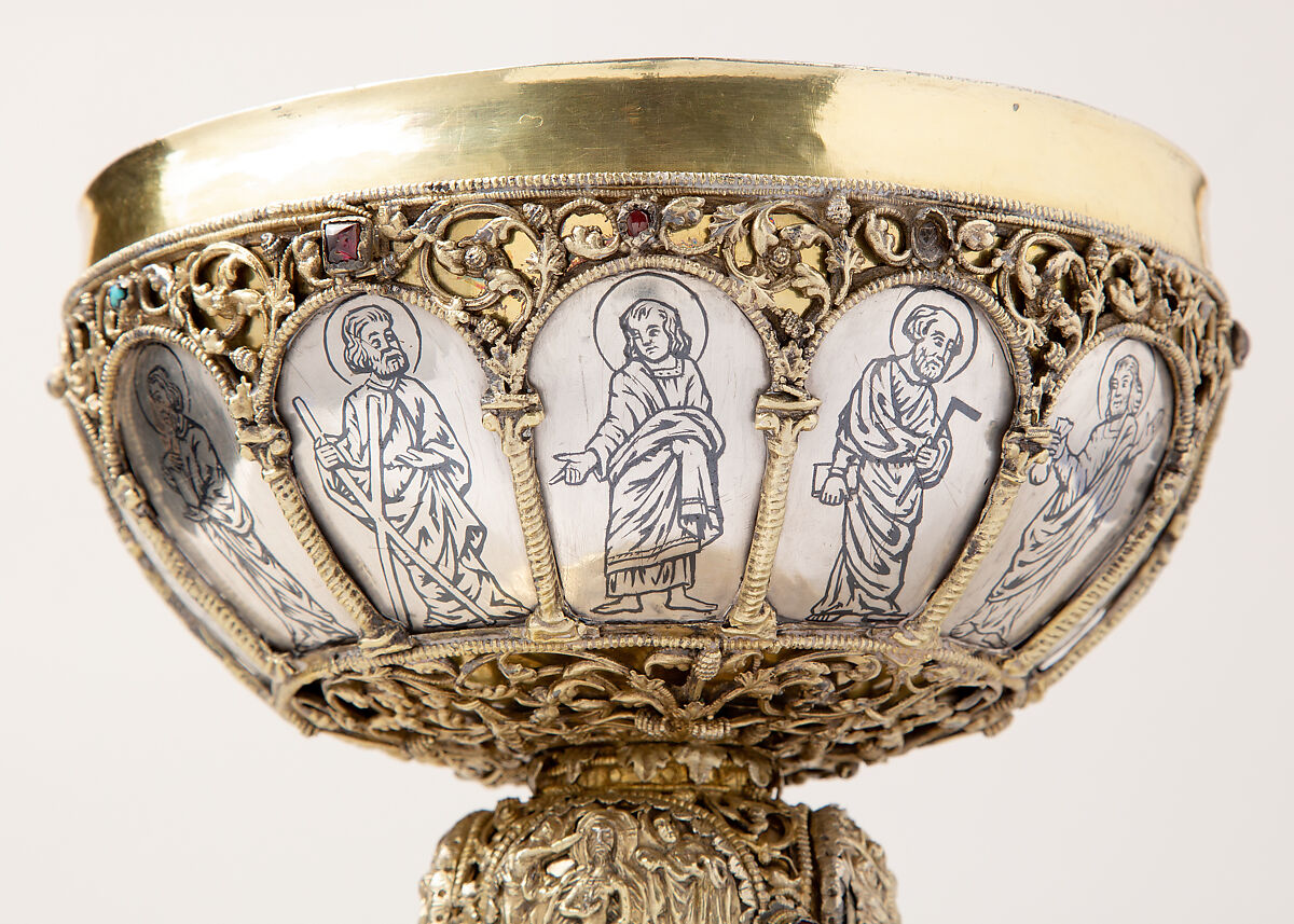 Chalice, Silver, gilded silver, niello, and jewels, German