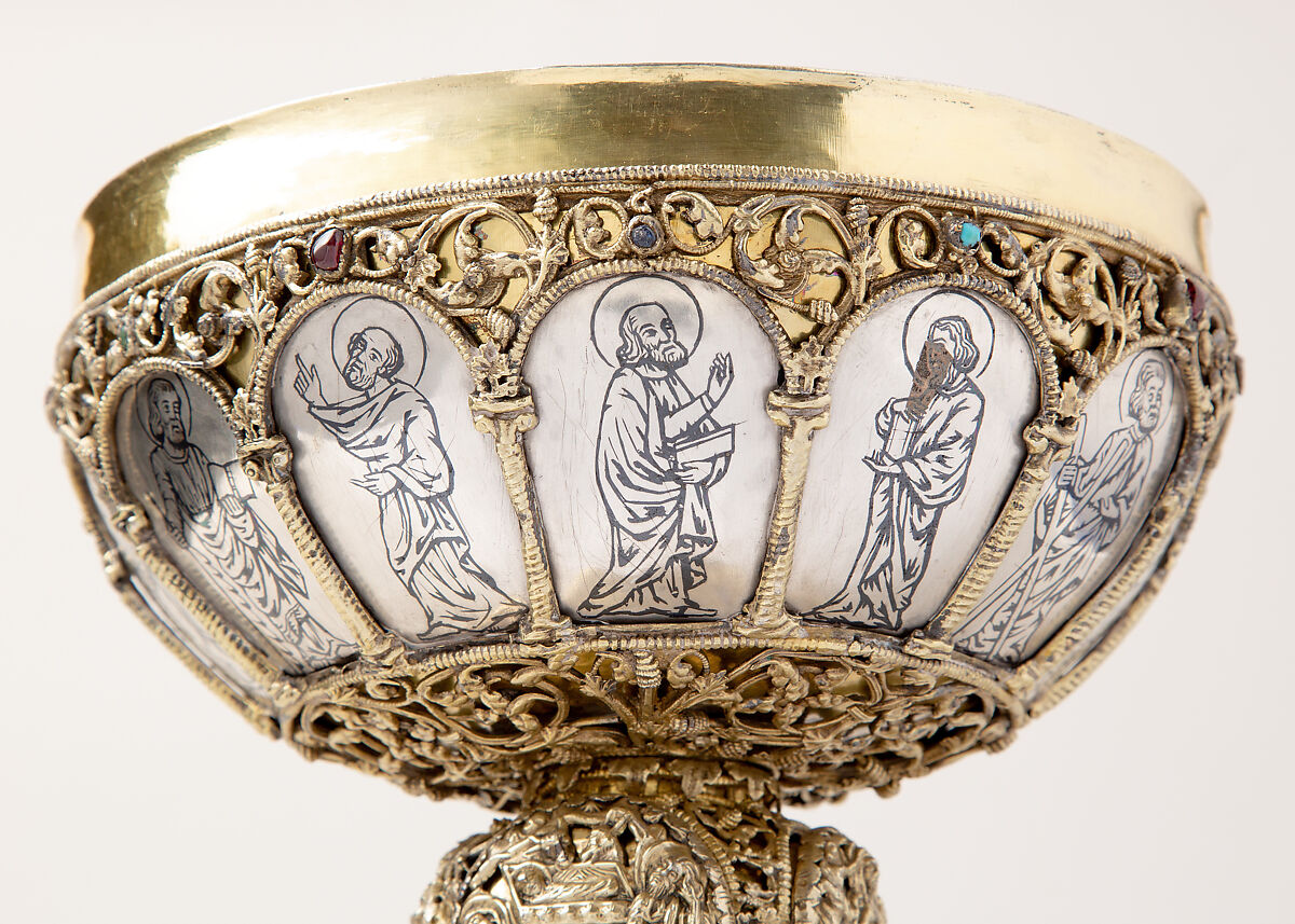 Chalice, Silver, gilded silver, niello, and jewels, German