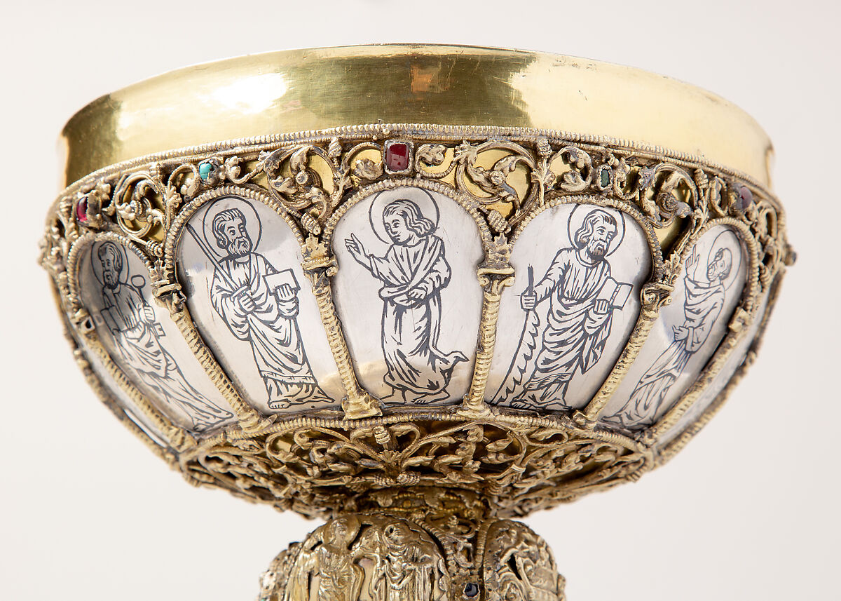 Chalice, Silver, gilded silver, niello, and jewels, German