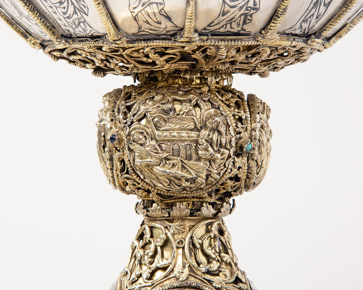 Chalice, Silver, gilded silver, niello, and jewels, German