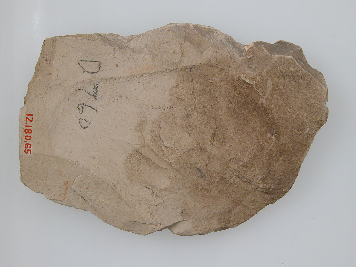 Ostrakon, Limestone with ink inscription, Coptic