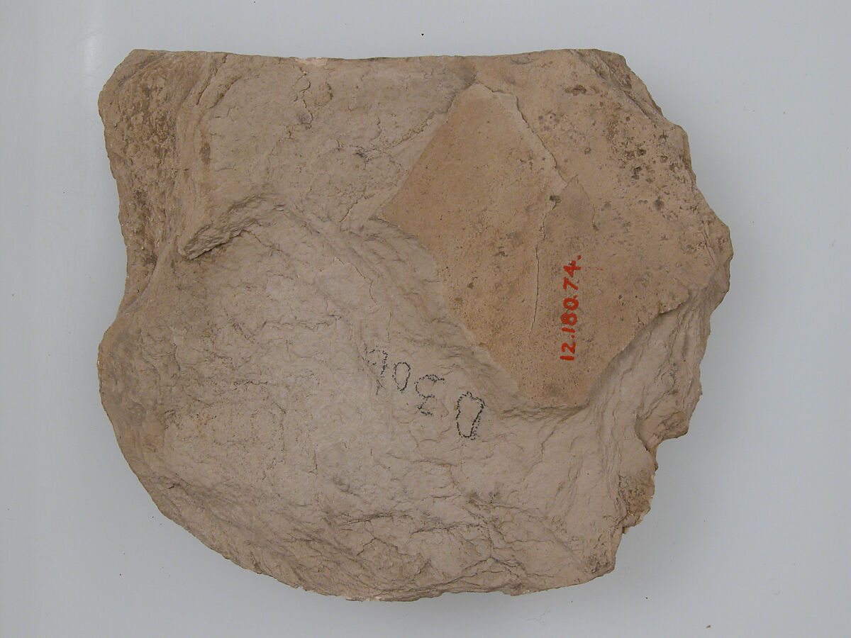 Ostrakon, Limestone with ink inscription, Coptic