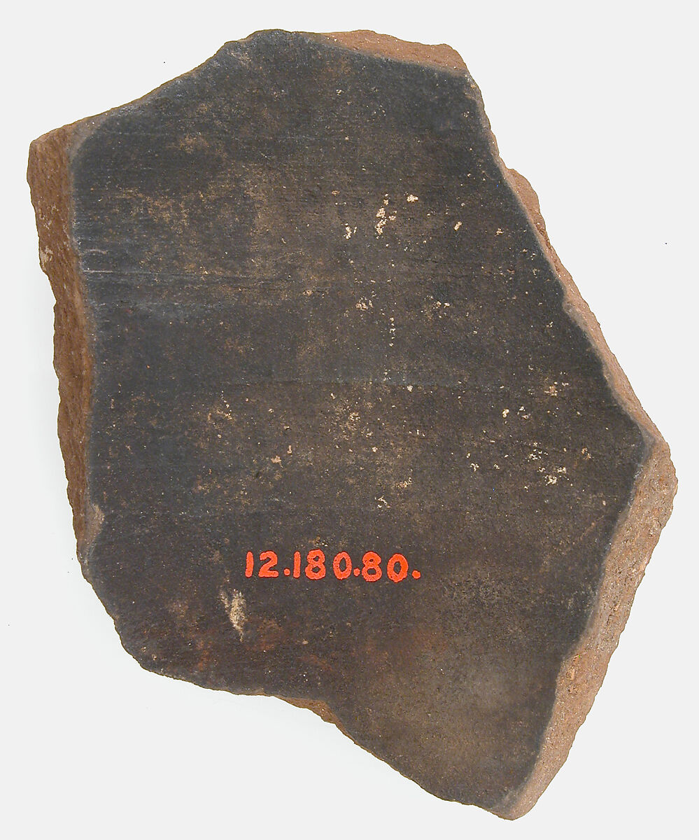 Ostrakon, Pottery fragment with ink inscription, Coptic
