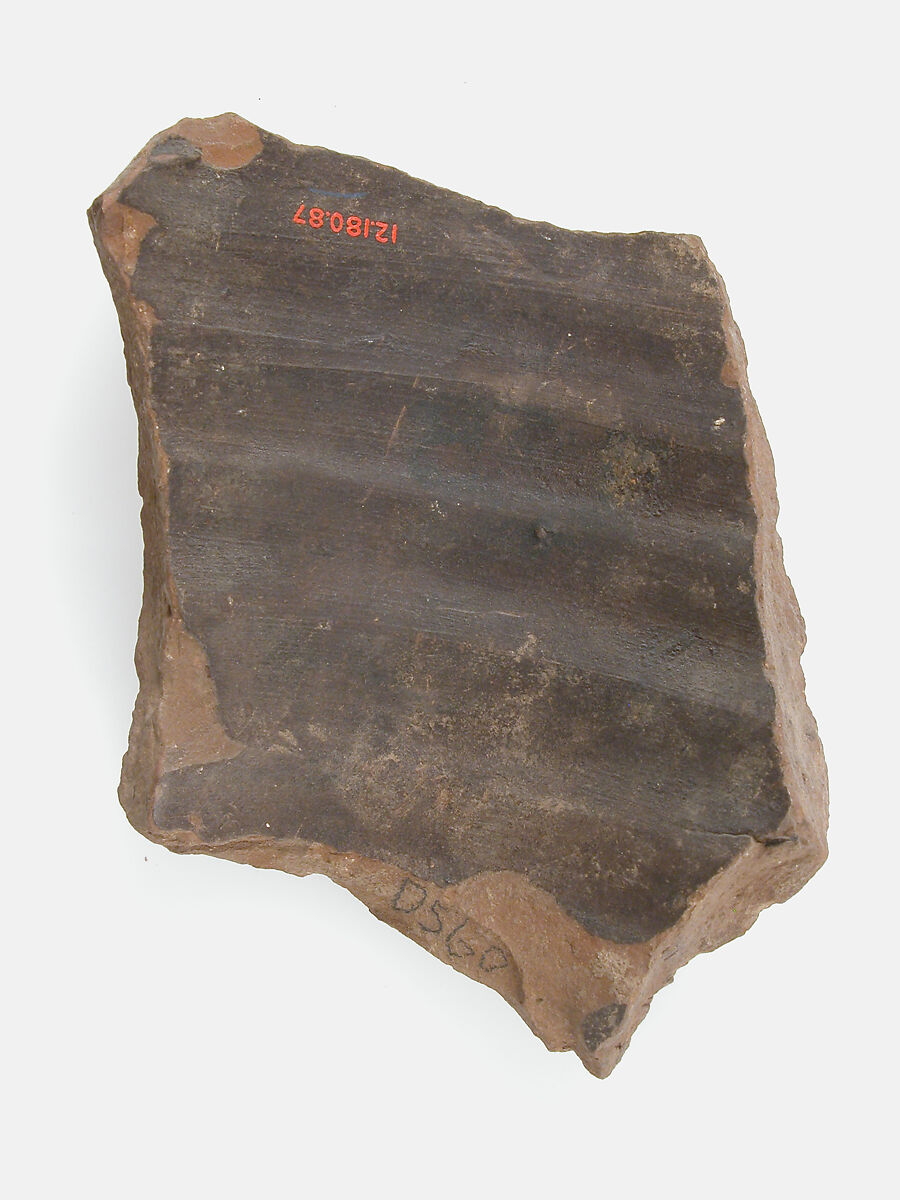 Ostrakon, Pottery fragment with ink inscription, Coptic