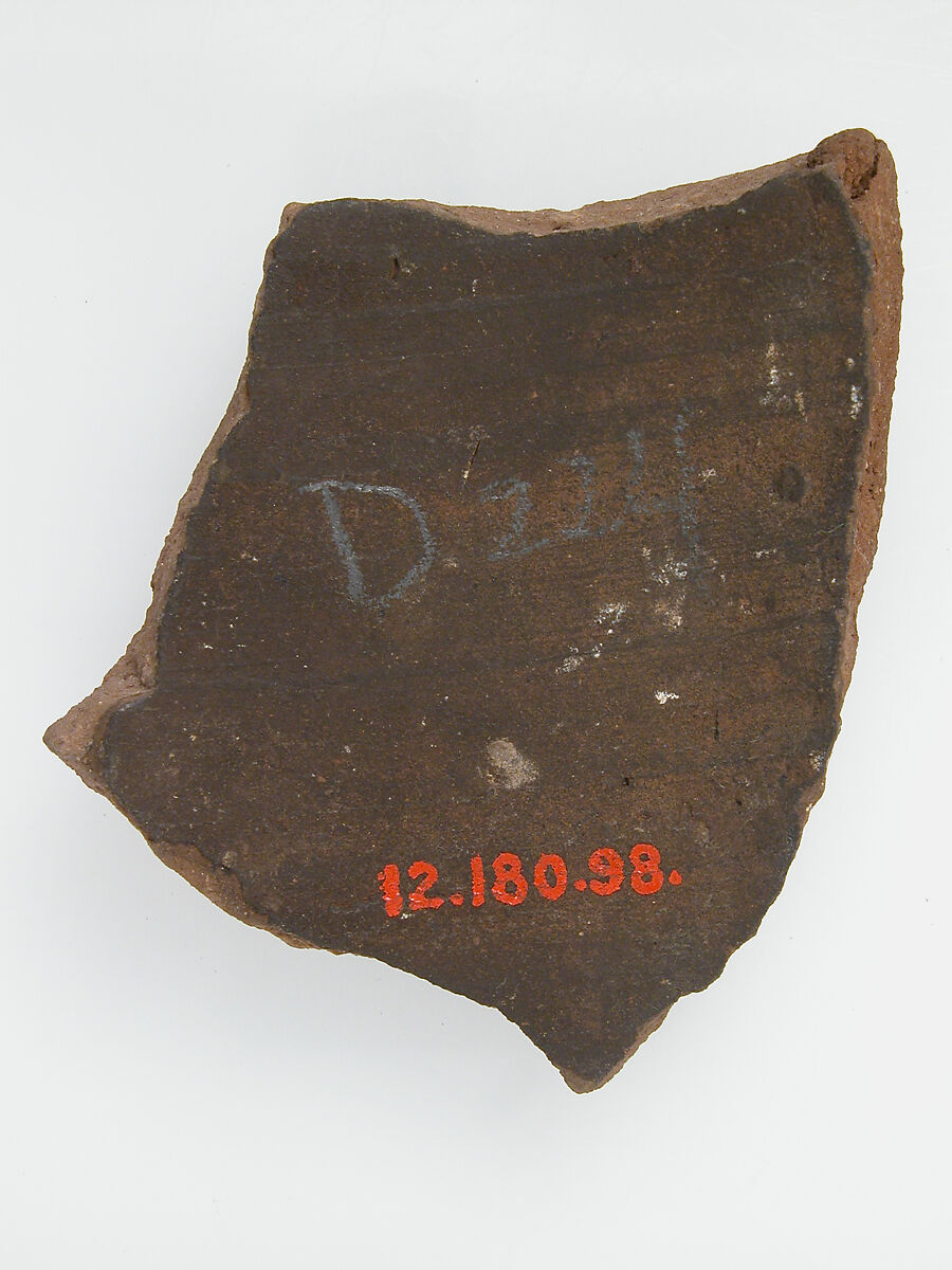 Ostrakon, Pottery fragment with ink inscription, Coptic