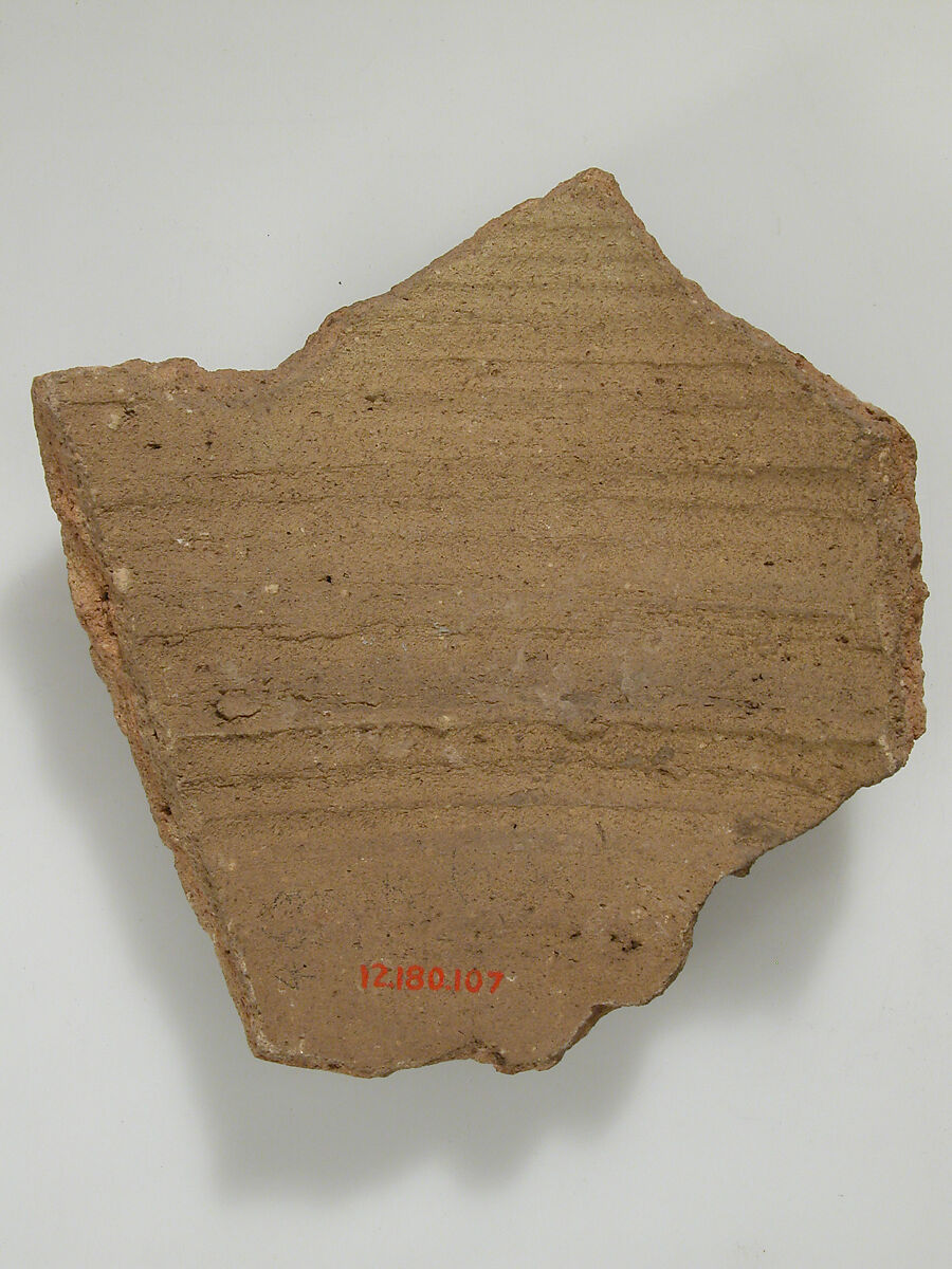 Ostrakon, Pottery fragment with ink inscription, Coptic