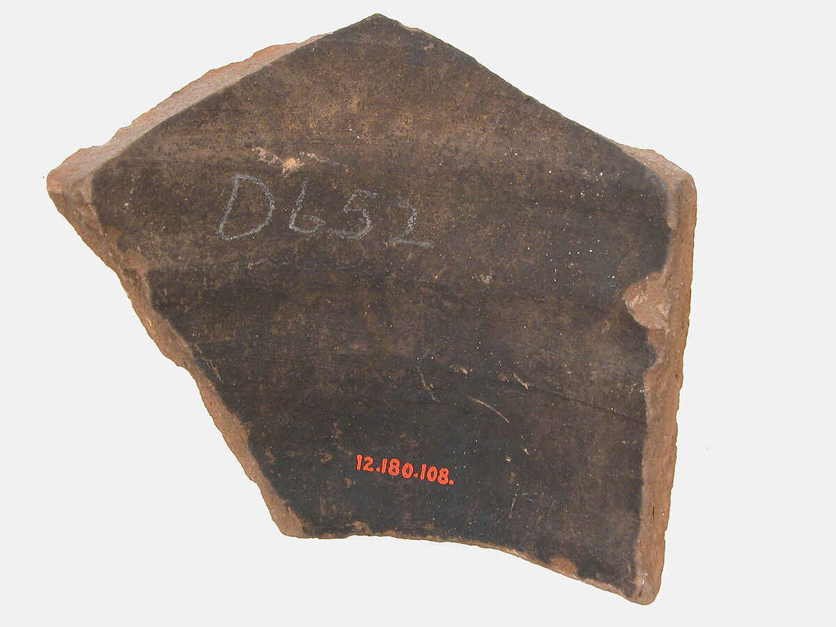 Ostrakon, Pottery fragment with ink inscription, Coptic