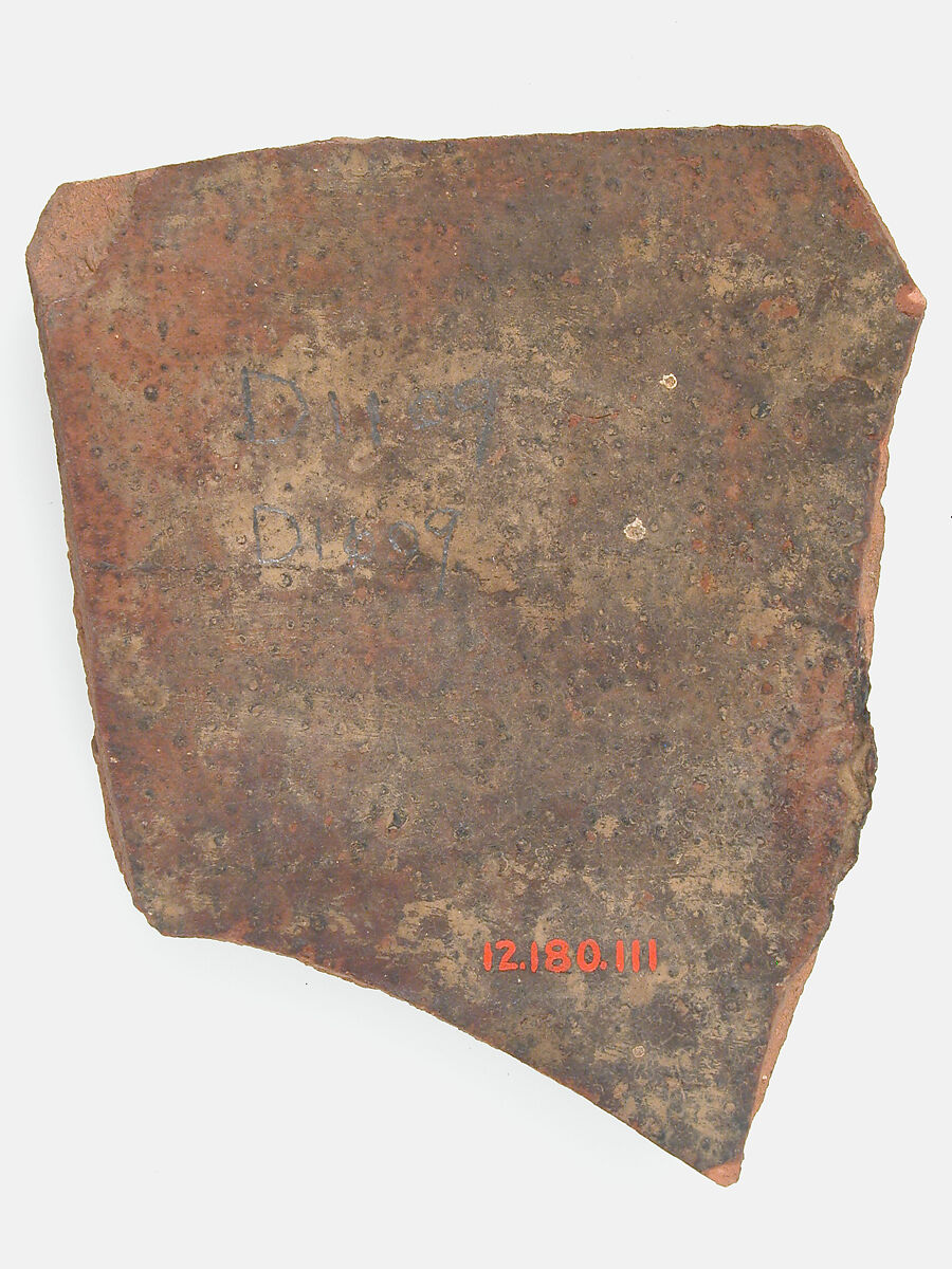 Ostrakon, Pottery fragment with ink inscription, Coptic