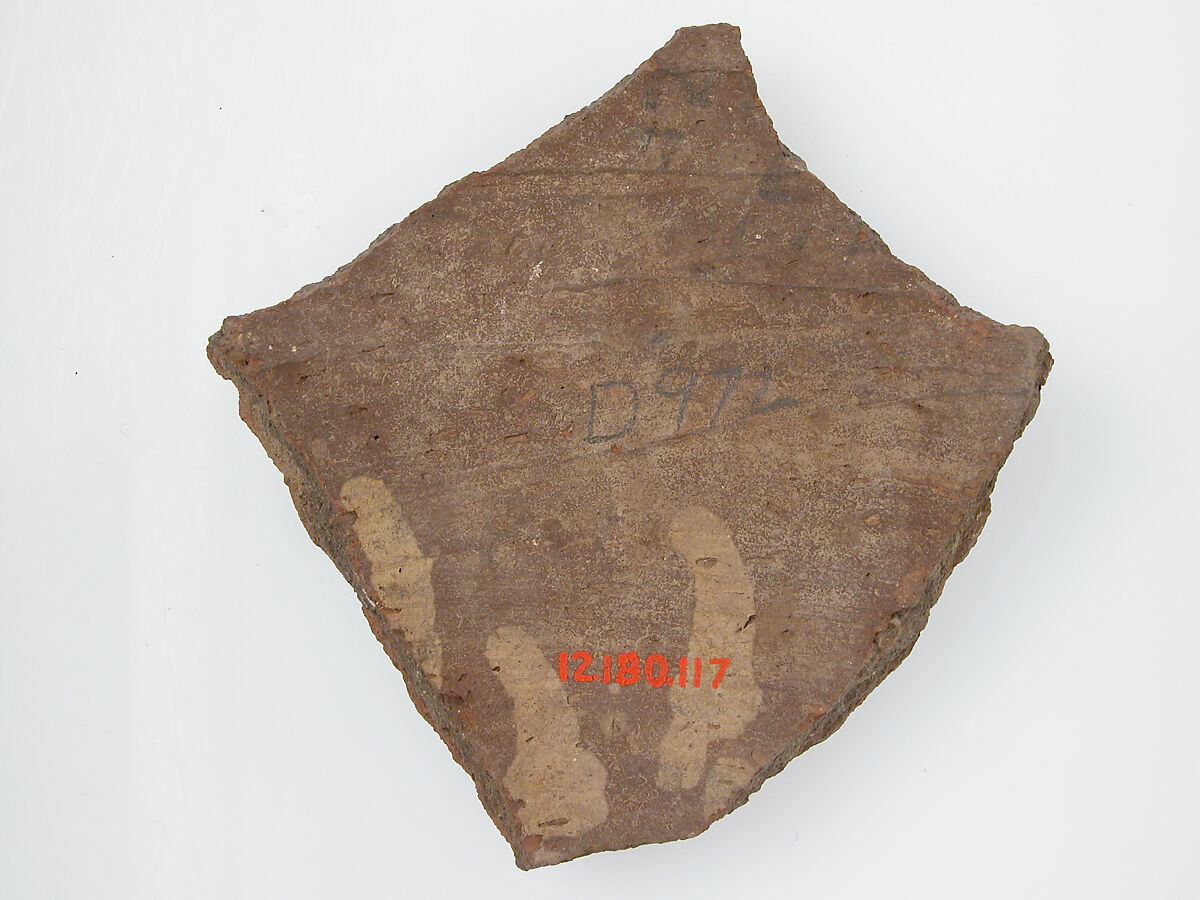 Ostrakon, Pottery fragment with ink inscription, Coptic