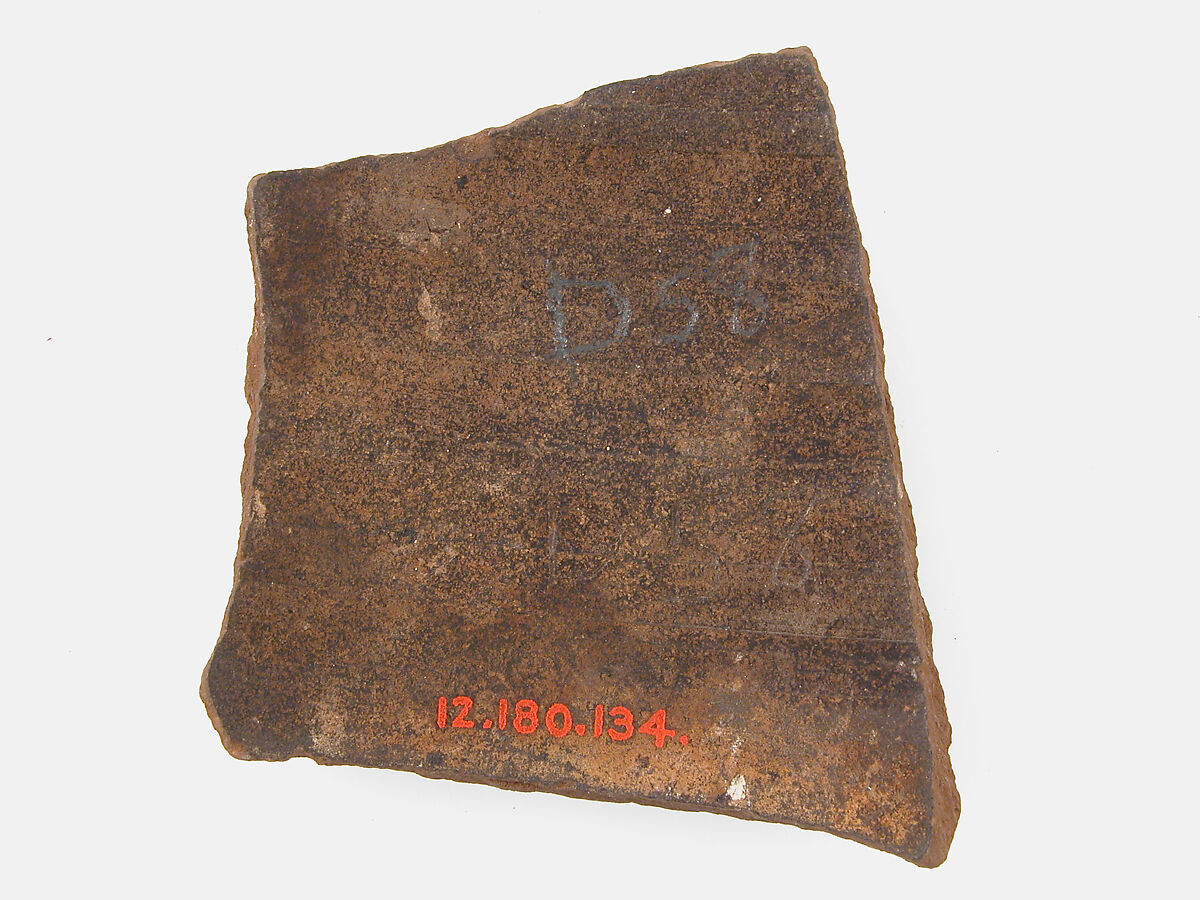Ostrakon, Pottery fragment with ink inscription, Coptic