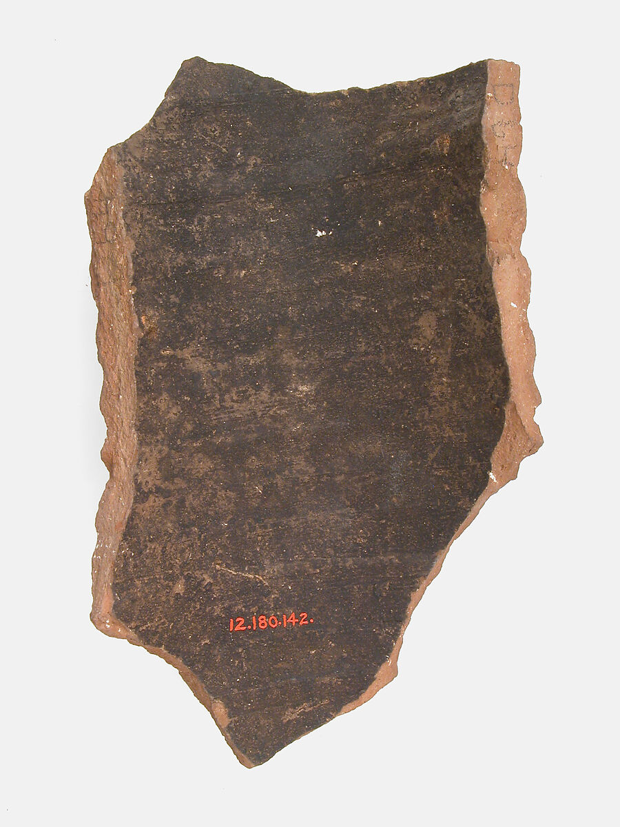 Ostrakon, Pottery fragment with ink inscription, Coptic