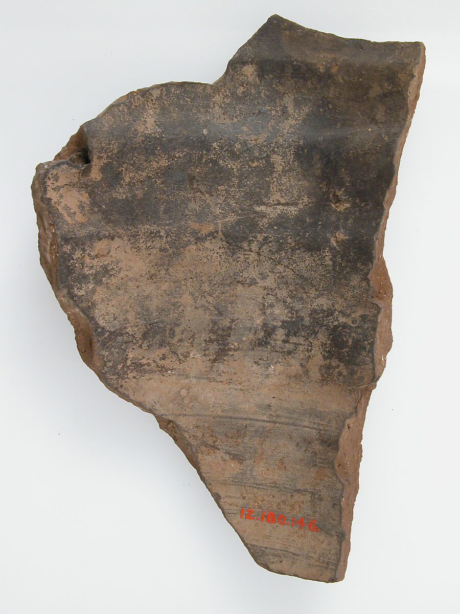 Ostrakon, Pottery fragment with ink inscription, Coptic
