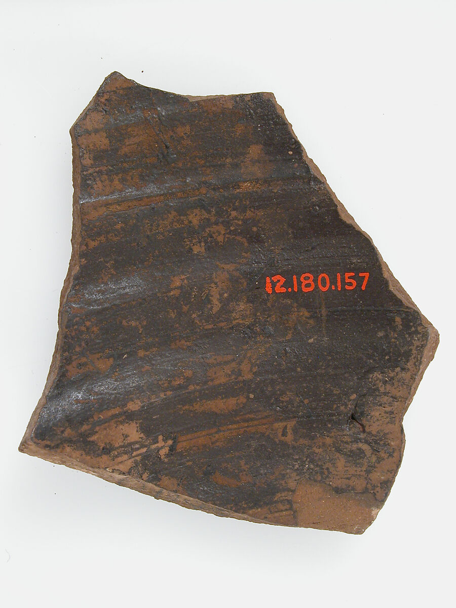 Ostrakon, Pottery fragment with ink inscription, Coptic