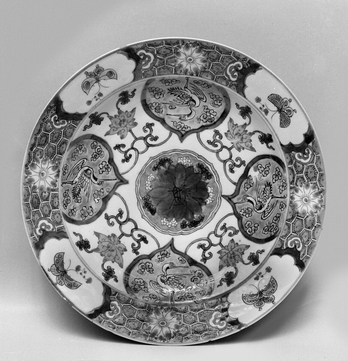 Plate, Porcelain with famille verte enamels, China 