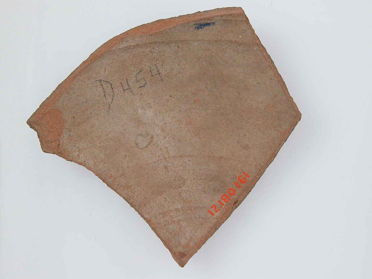 Ostrakon, Pottery fragment with ink inscription, Coptic