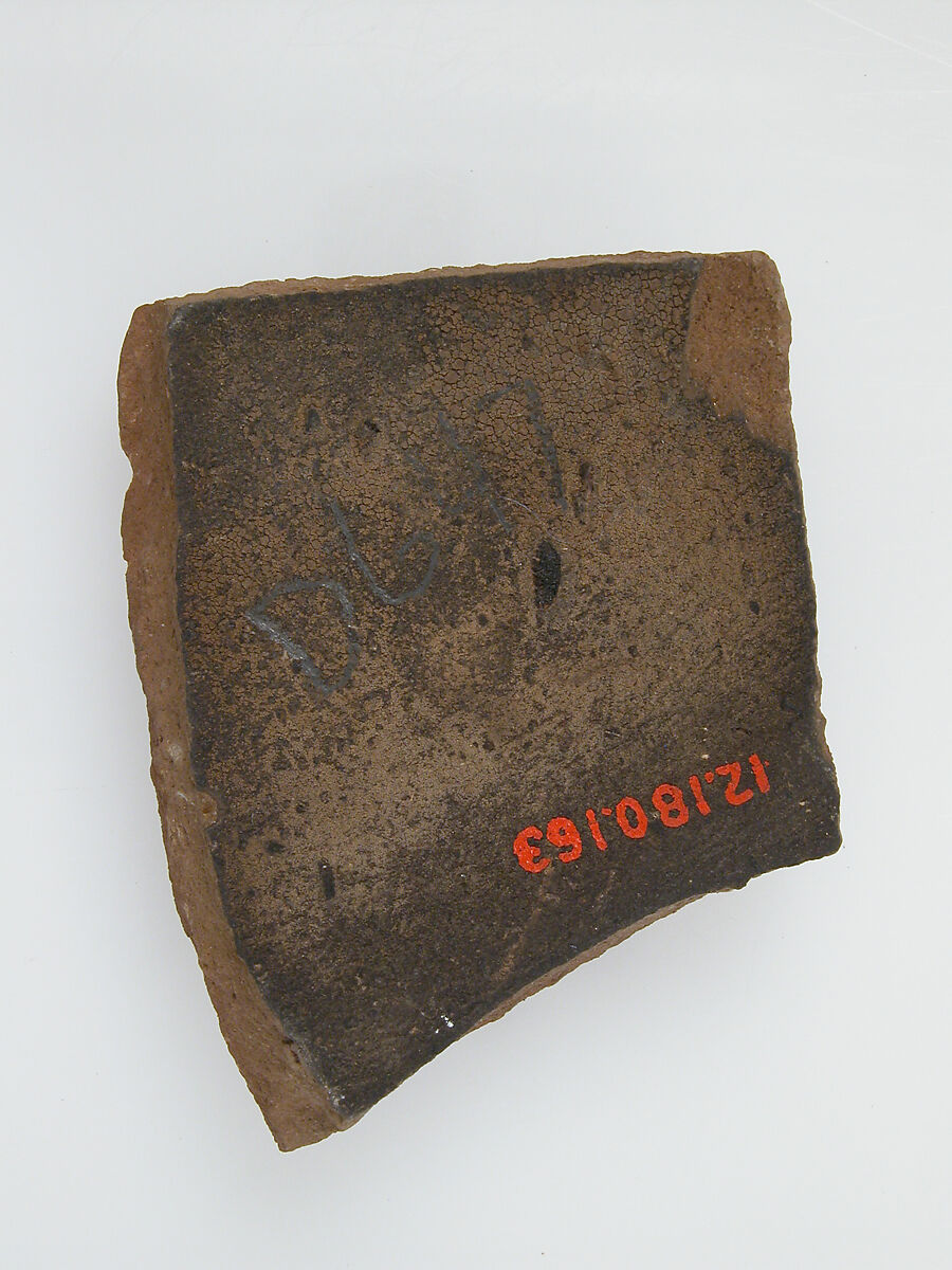 Ostrakon, Pottery fragment with ink inscription, Coptic