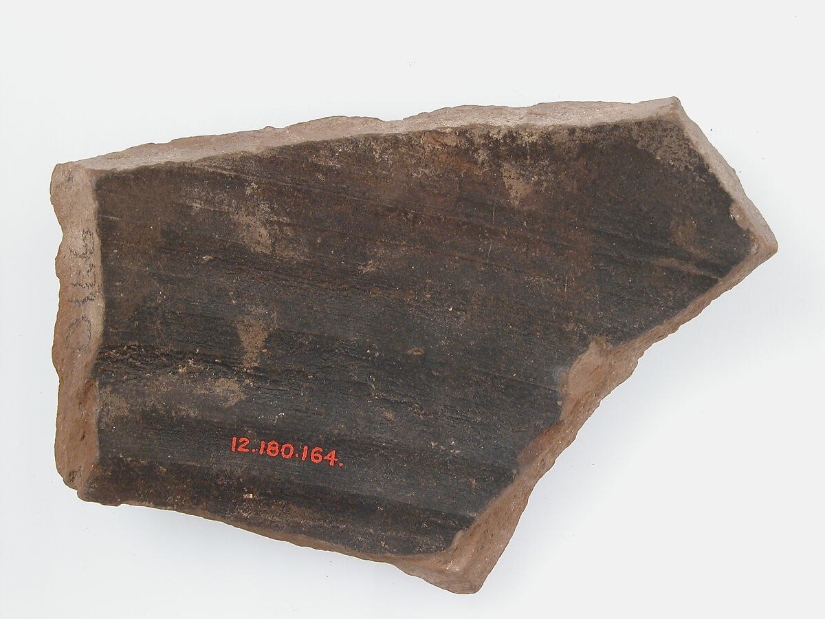 Ostrakon, Pottery fragment with ink inscription, Coptic