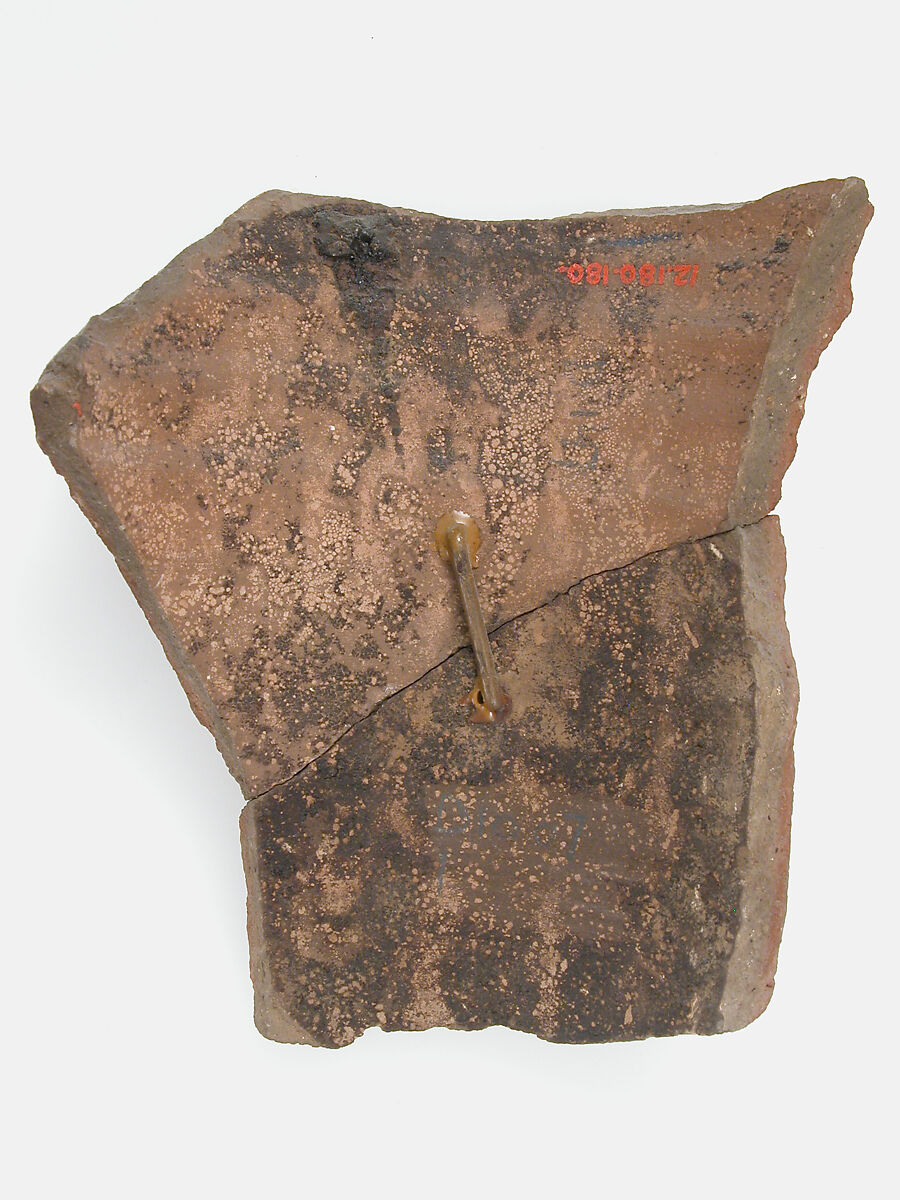 Ostrakon, Pottery fragment with ink inscription, Coptic
