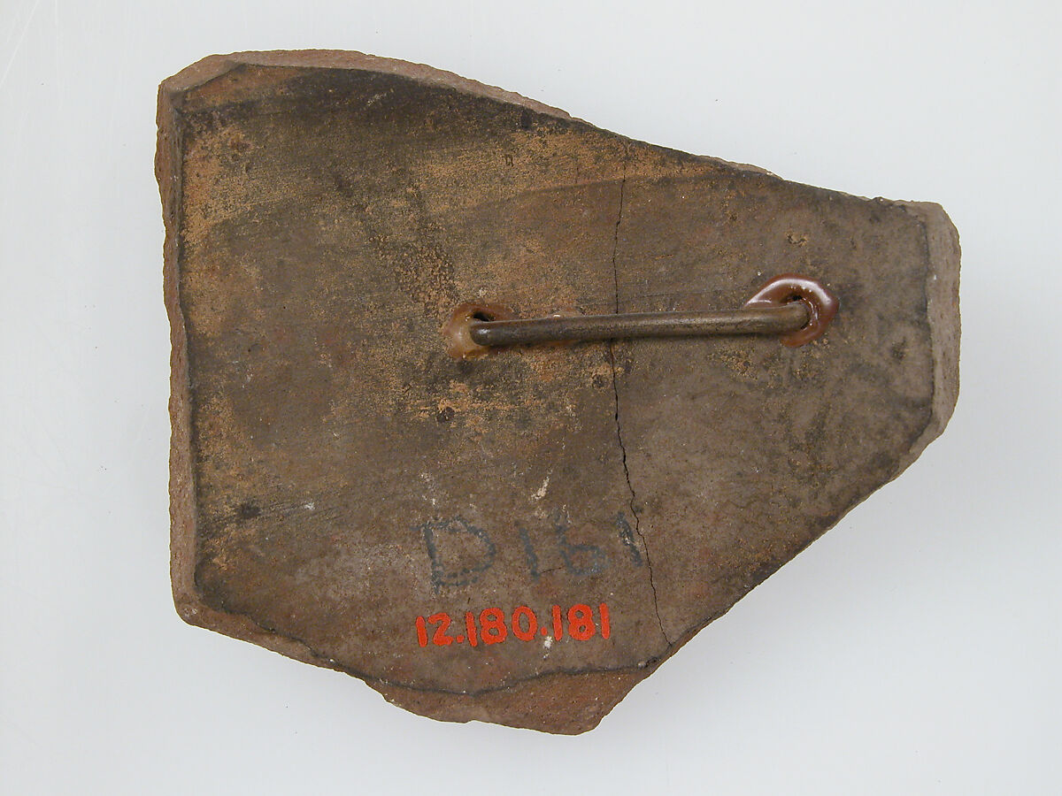 Ostrakon, Pottery fragment with ink inscription, Coptic