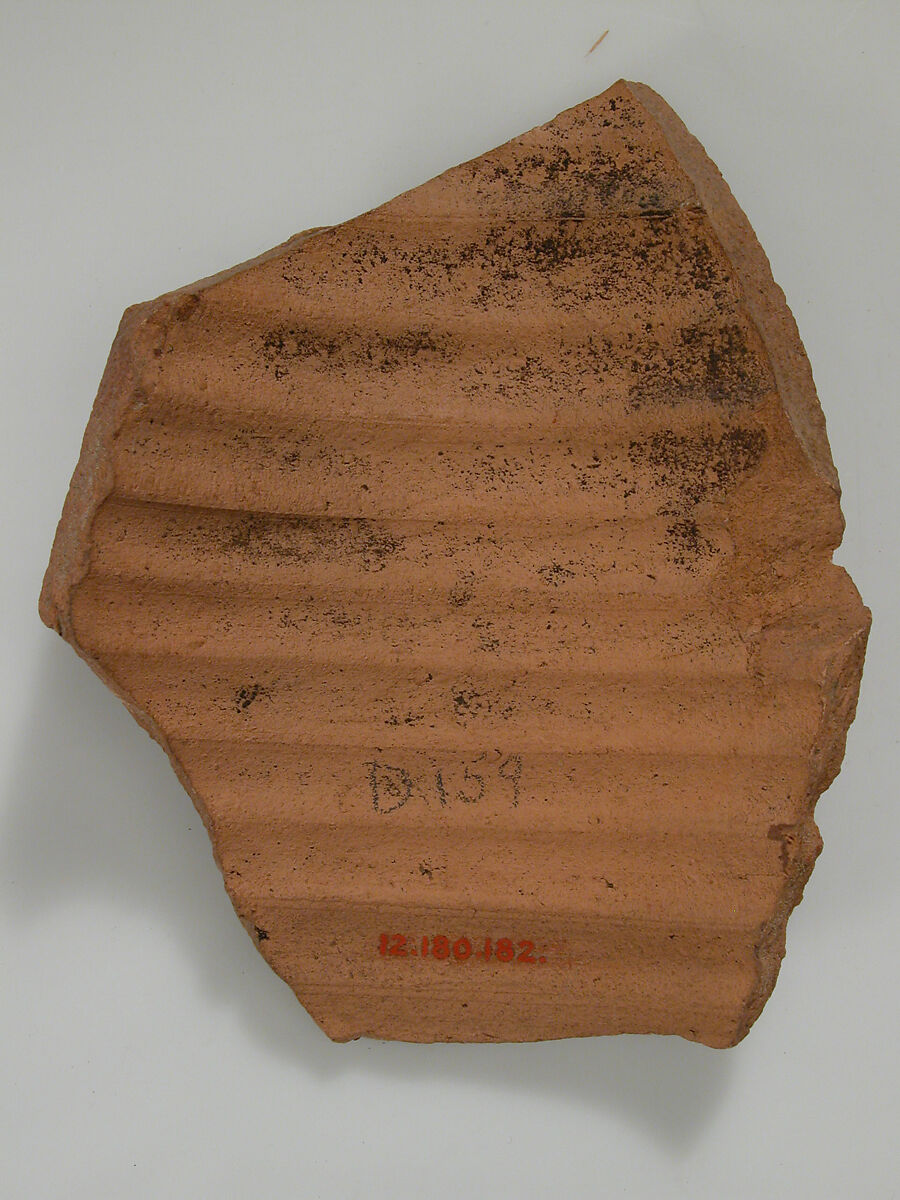 Ostrakon, Pottery fragment with ink inscription, Coptic