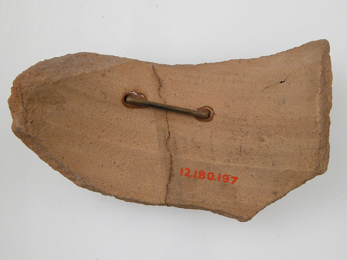 Ostrakon, Pottery fragment with ink inscription, Coptic