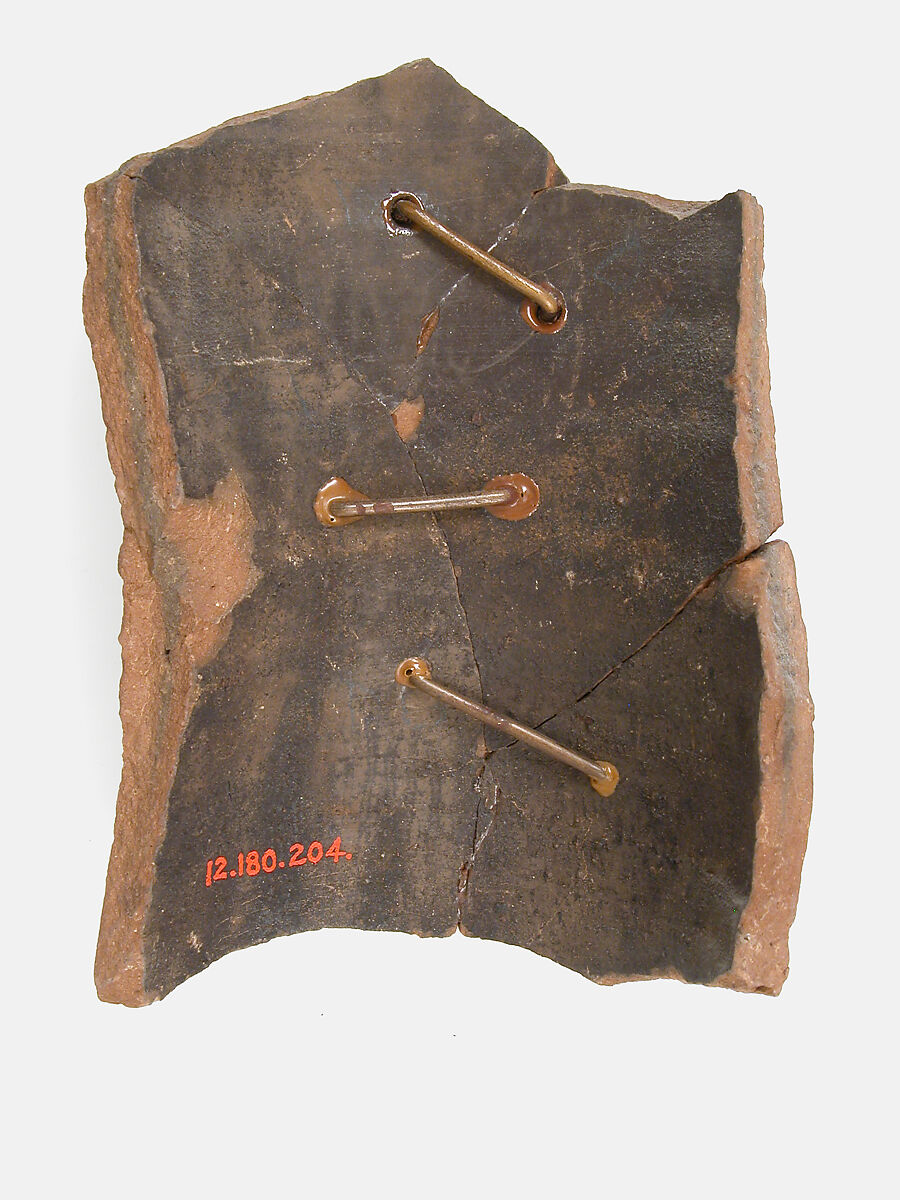 Ostrakon, Pottery fragment with ink inscription, Coptic