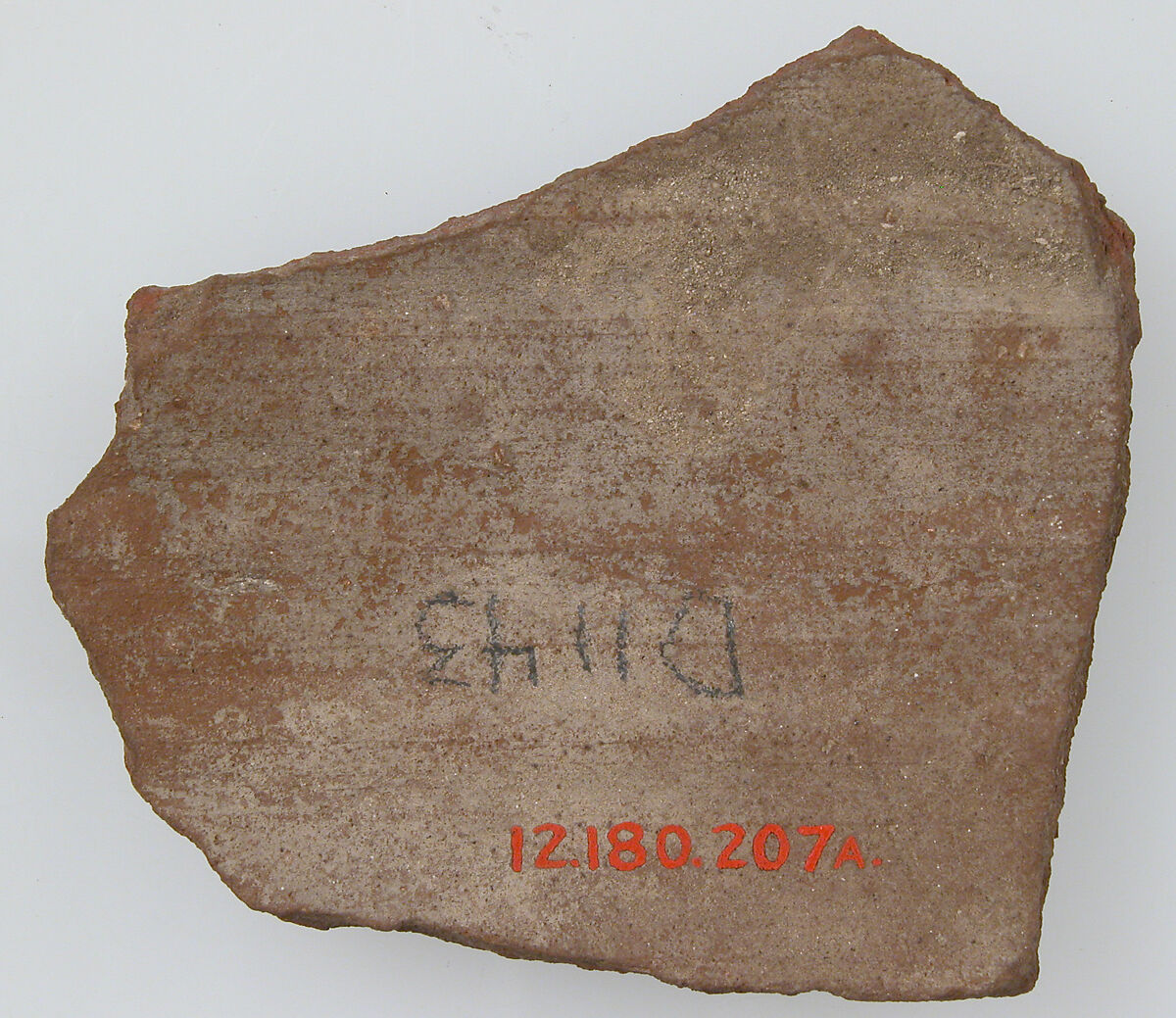 Ostrakon, Pottery fragment with ink inscription, Coptic