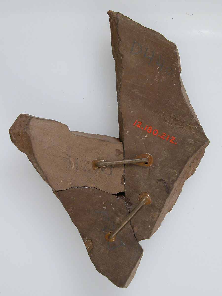 Ostrakon, Pottery fragment with ink inscription, Coptic