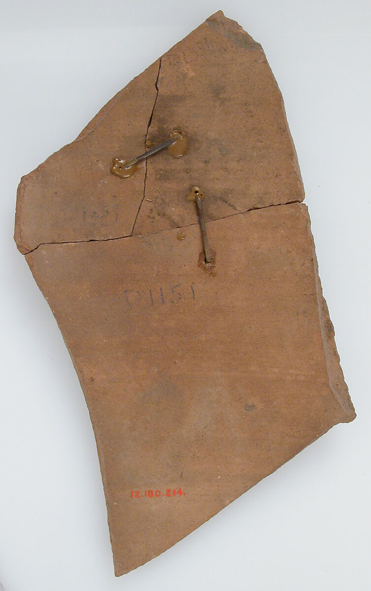 Ostrakon, Pottery fragment with ink inscription, Coptic