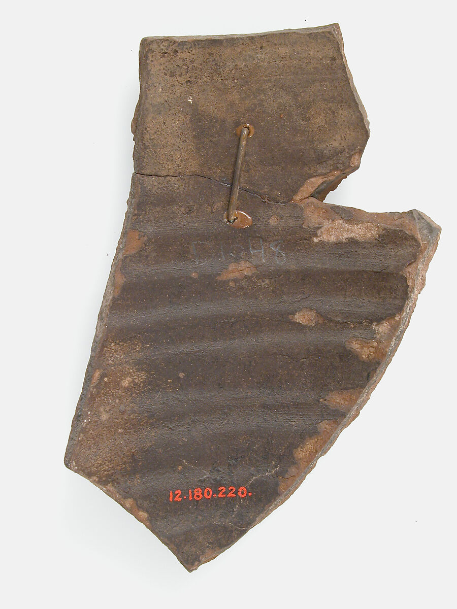 Ostrakon, Pottery fragment with ink inscription, Coptic