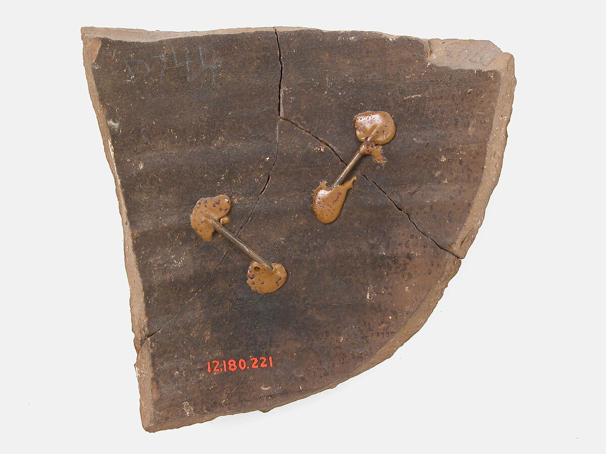 Ostrakon, Pottery fragment with ink inscription, Coptic