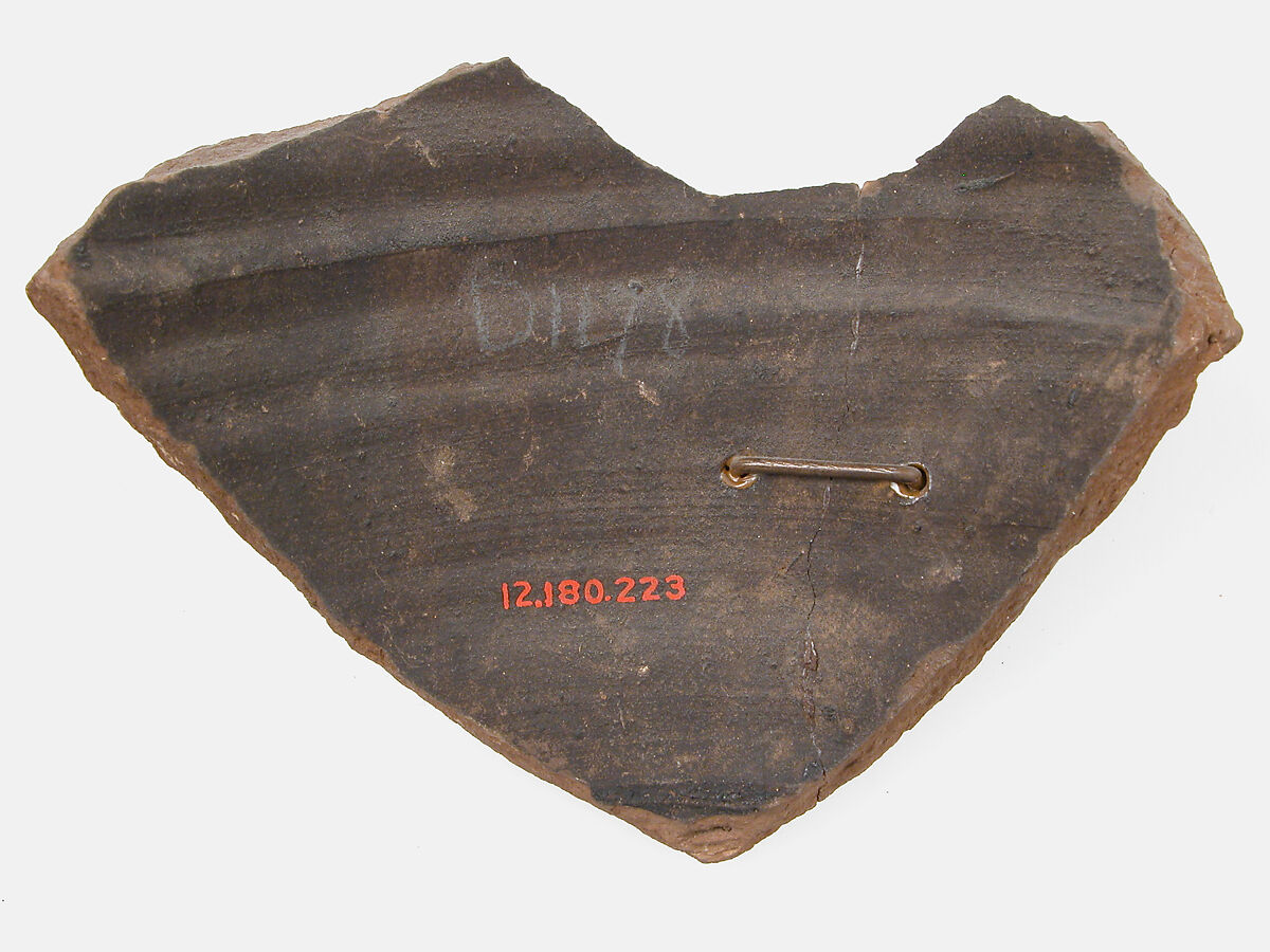 Ostrakon, Pottery fragment with ink inscription, Coptic