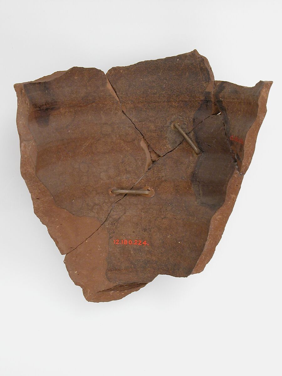Ostrakon, Pottery fragment with ink inscription, Coptic