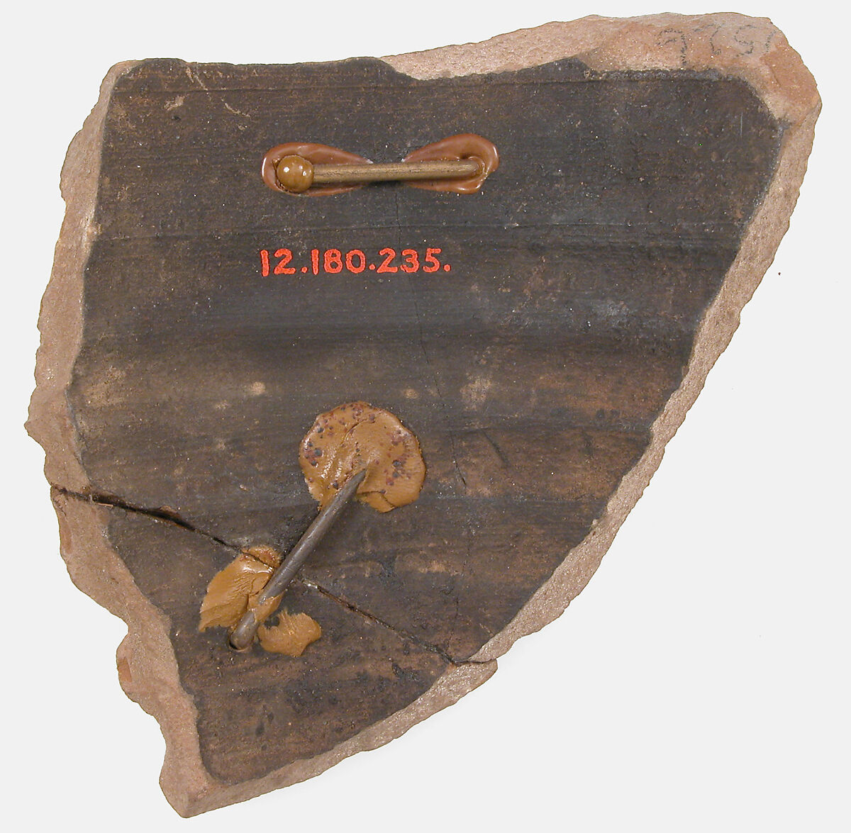 Ostrakon, Pottery fragment with ink inscription, Coptic